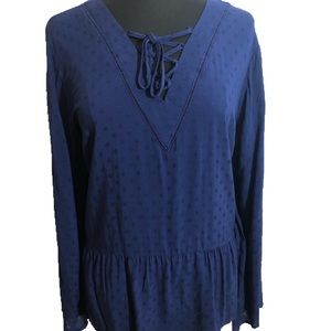 Lane Bryant Long Sleeve Blue Blouse Sz 16